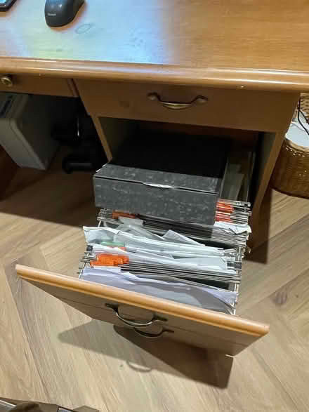 Photo of free Large wooden desk with drawers (Hitchin, near Sainsbury’s) #3