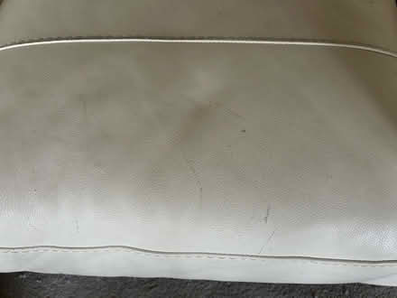 Photo of free 2 x 3 seater leather sofas and storage stool (Kinnerton LD8) #3