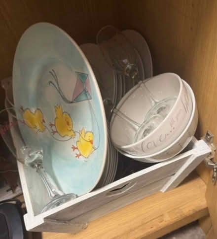 Photo of free Box of plates, bowls, cutlery etc (Staines) #3