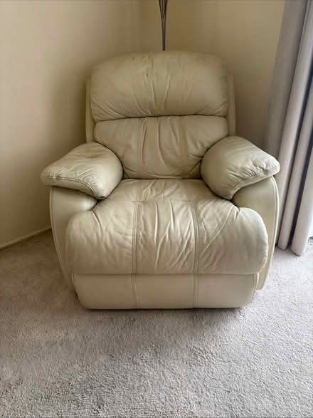 Photo of free Cream Leather Recliner Chair (Coven Heath WV10) #1