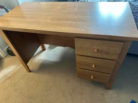 Photo of free Oak desk with 3 drawers (Chapelford WA5) #3