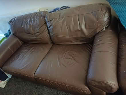 Photo of free Leather 2 seater sofa and armchair (Hucknall NG15) #1