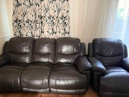 Photo of free 3 seater and armchair leather sofa (SW153EG) #1