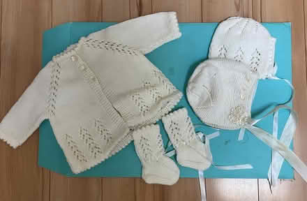 Photo of free Baby knit sweater and bonnet set (Hunt Club) #1