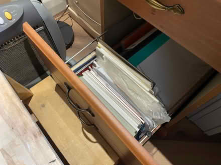 Photo of free Large wooden desk with drawers (Hitchin, near Sainsbury’s) #2