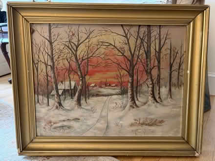 Photo of free Vintage Winter Landscape Painting (Belmont, MA) #1