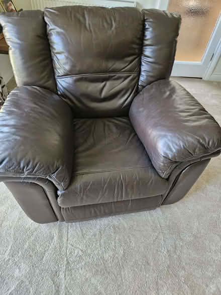 Photo of free Leather reclining sofa and armchair (Velmead GU52) #1