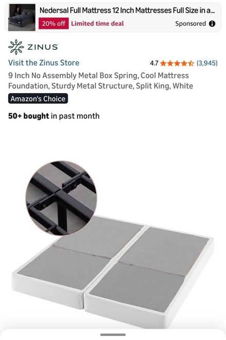 Photo of free Brand new king split boxspring (Arlington Heights) #1