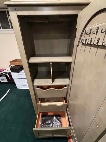 Photo of free Solid wood mirrored armoire dresser (Arlington) #3