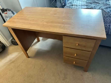 Photo of free Oak desk with 3 drawers (Chapelford WA5) #1