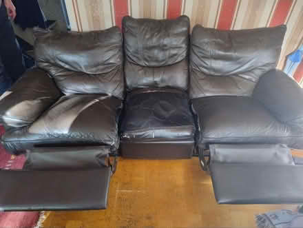 Photo of free 3 seater leather reclining sofa (BR2) #2