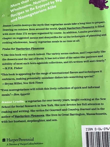 Photo of free Vegetarian Cookbook (ward area by york rd) #3