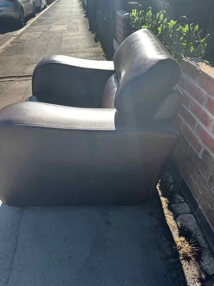 Photo of free brown leather armchair (Kettering NN16) #1