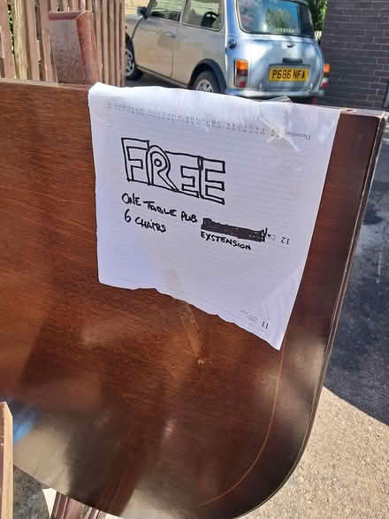 Photo of free Table and 6 chairs good condition (HD3 number 23) #1