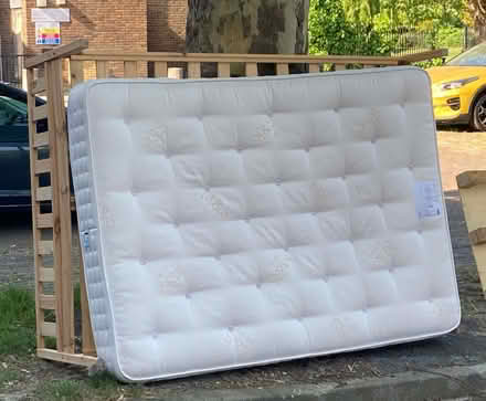 Photo of free Double mattress (M&S) and bedframe (Fulham Palace Rd W6) #1