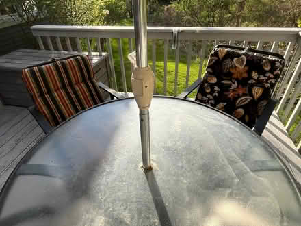 Photo of free Patio table with umbrella, 4 chairs (Onalaska off CTH S) #3