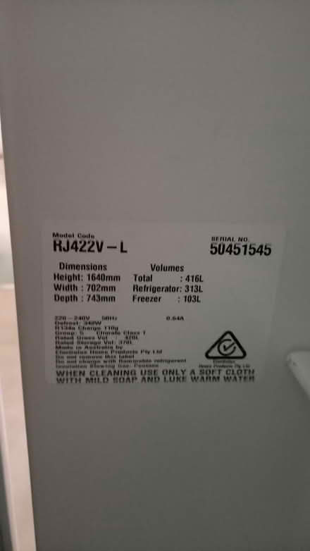 Photo of free Westinghouse Fridge 416L (Turramurra) #3