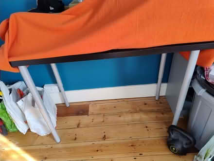 Photo of free Black wood table with adjustable metal legs (Strood ME2) #1