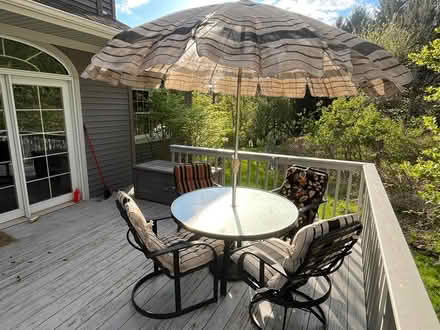 Photo of free Patio table with umbrella, 4 chairs (Onalaska off CTH S) #4