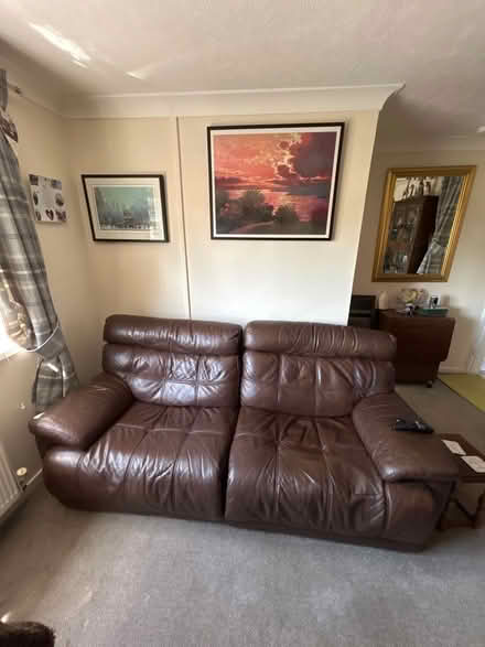 Photo of free Leather Sofa Brown (Dunmow CM6) #1