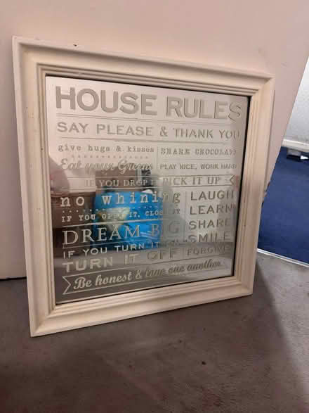 Photo of free Picture framed mirror “House Rules” (Far Bletchley MK3) #1