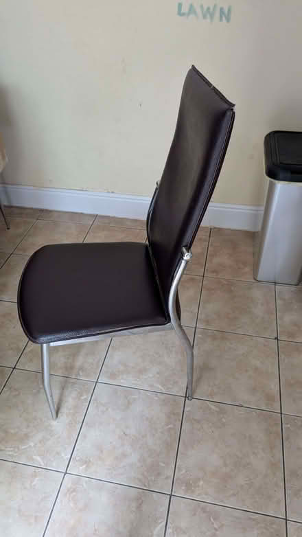 Photo of free Leather and chrome dining chairs (Middleton Junction M24) #2