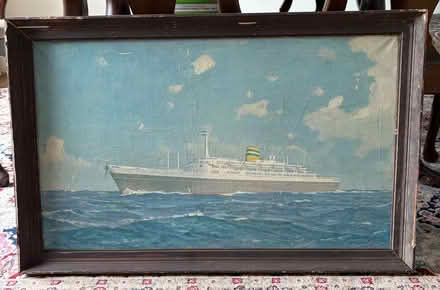 Photo of free Vintage Ocean Liner Oil Painting (Belmont, MA) #1