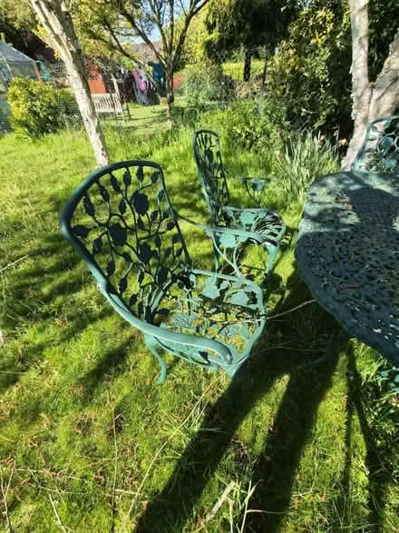 Photo of free Metal garden table and chairs (Tewin) #4