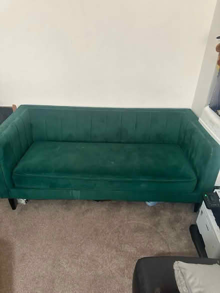 Photo of free 3 seater green sofa (Huyton L14) #2