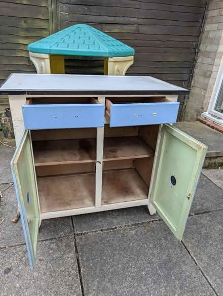 Photo of free Wooden Sideboard W/Enamel Top (Rugby, Bilton, CV22) #2