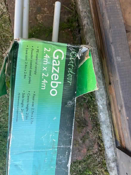 Photo of free Gazebo white metal poles with PE canopy (Seaford BN25) #1