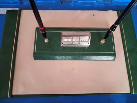 Photo of free Green leather pen, calendar and blotter desk set (Cradley WR13) #1