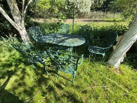 Photo of free Metal garden table and chairs (Tewin) #2