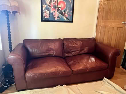 Photo of free Laura Ashley Leather 3 Seater Sofa (TW12) #1