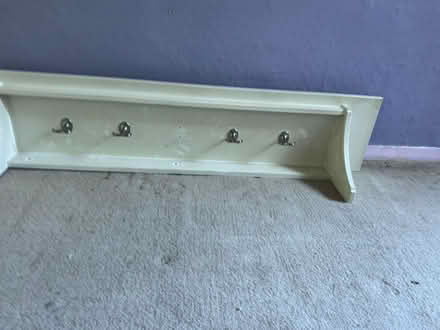 Photo of free White (Hat) shelf with coat hooks on underside (Far Bletchley MK3) #2