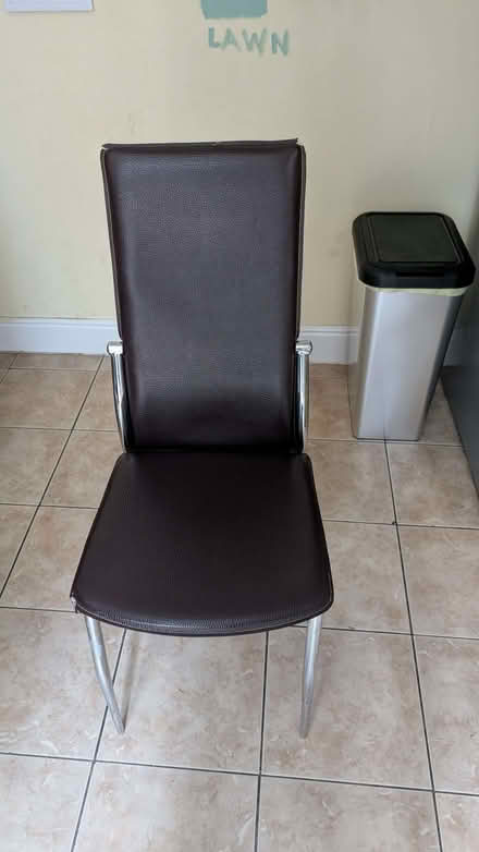 Photo of free Leather and chrome dining chairs (Middleton Junction M24) #1