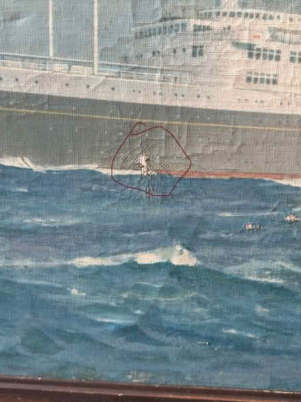 Photo of free Vintage Ocean Liner Oil Painting (Belmont, MA) #2