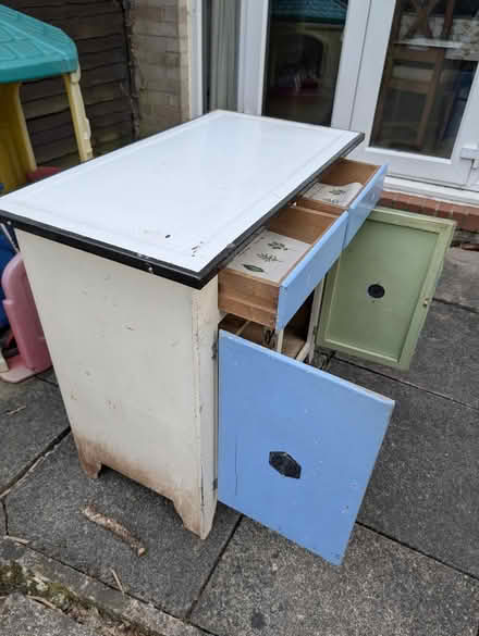Photo of free Wooden Sideboard W/Enamel Top (Rugby, Bilton, CV22) #3