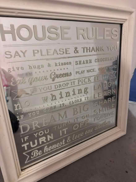 Photo of free Picture framed mirror “House Rules” (Far Bletchley MK3) #2