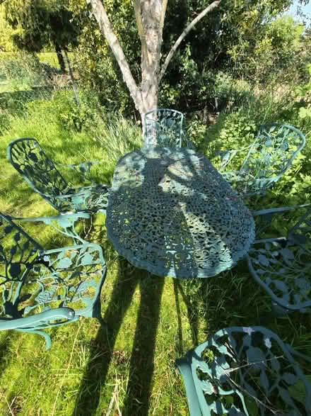 Photo of free Metal garden table and chairs (Tewin) #3