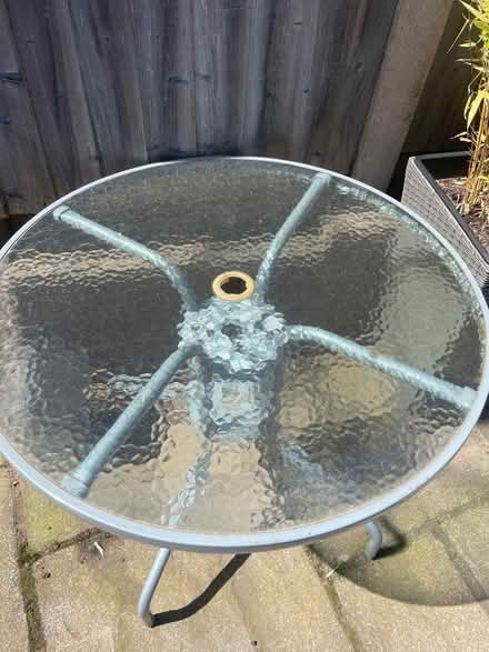 Photo of free Glass topped outdoor table (Mansfield NG18) #1
