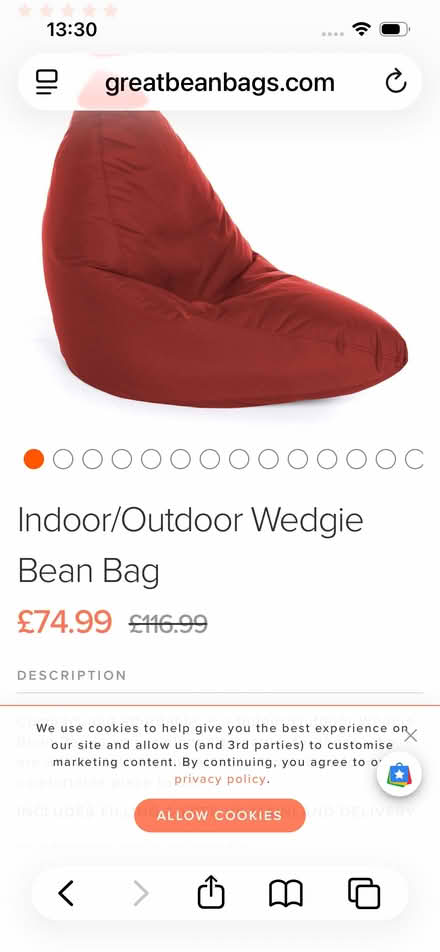 Photo of free Orange Beanbag and black beanbag (Sheffield Park TN22) #1