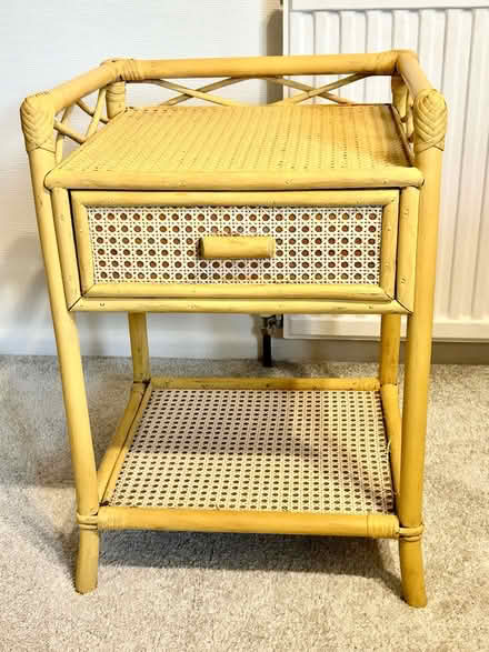 Photo of free Yellow Rattan Bedside Table (Corfe Mullen BH21) #1
