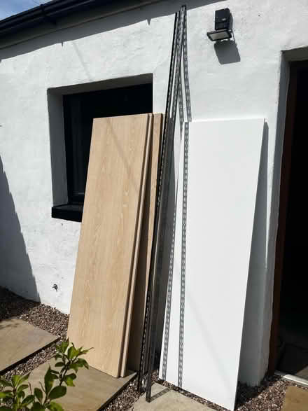 Photo of free 5 long wood shelves and wall fixing (Horsforth LS18) #1