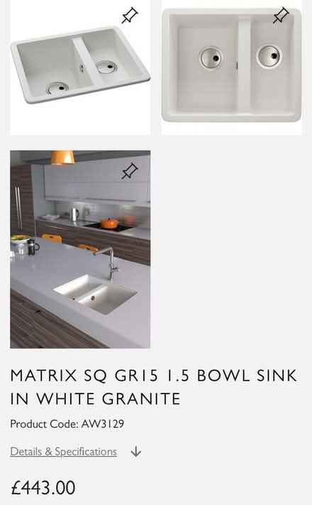 Photo of free Matrix white granite kitchen sink brand new (Patcham BN1) #3