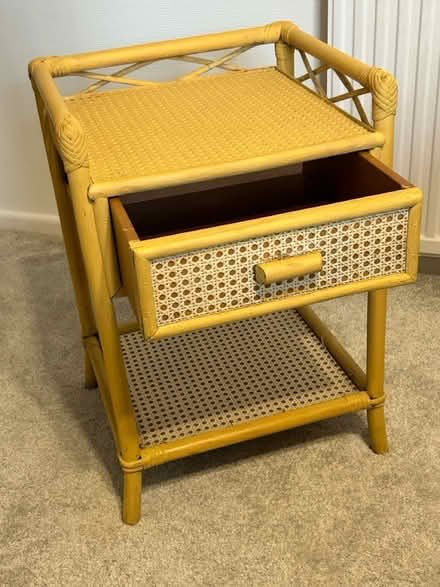 Photo of free Yellow Rattan Bedside Table (Corfe Mullen BH21) #2