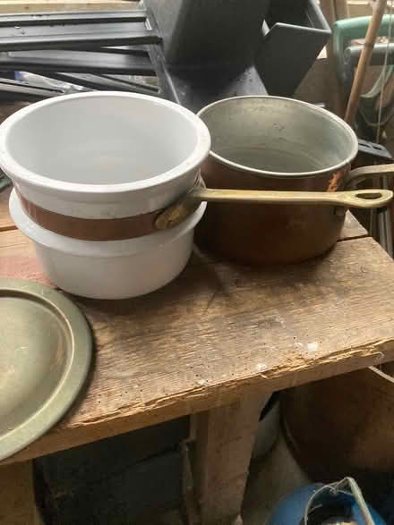 Photo of free Brass pan and ceramic Bain Marie (Kingston KT2) #2
