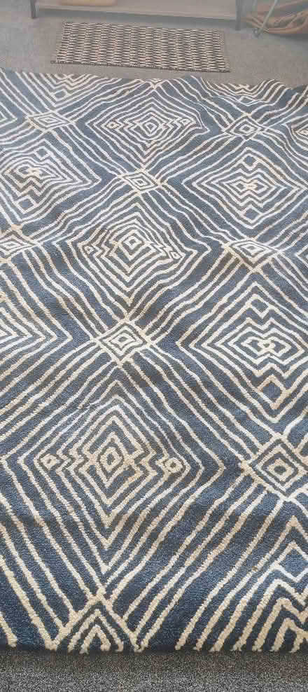 Photo of free Modern Navy White Laura Ashley rug, good condition (South Oxhey WD19) #1