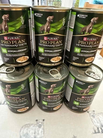 Photo of free 9 Tins Purina Hypoallergenic dog food (Cirencester GL7) #1