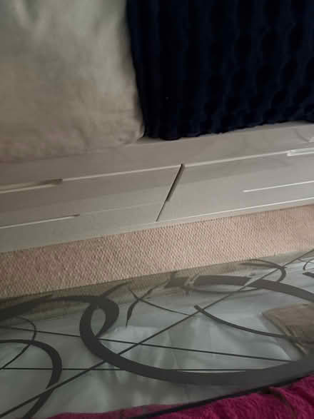 Photo of free Single white bed frame with drawers (Barnes SW13) #3